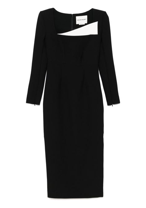 Abito midi in crêpe in nero Roland Mouret - donna